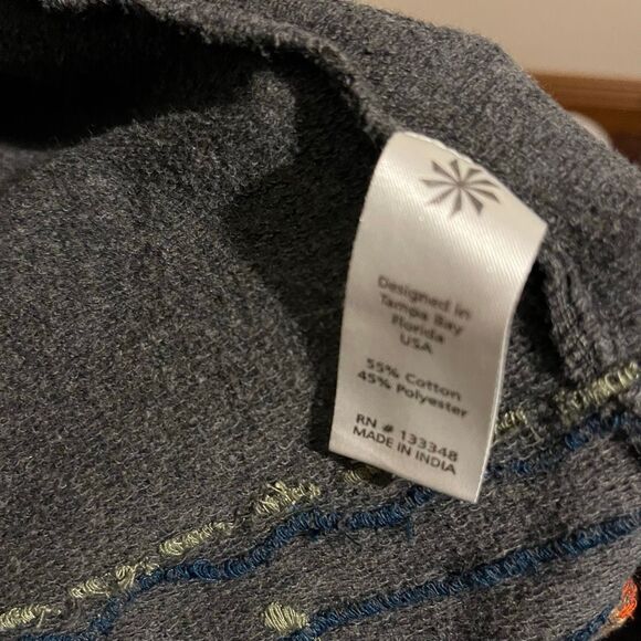 Caite + Athleta Anthropologie Boho Embroidered Floral Duster Hooded Aztec Sweate - Picture 10 of 12